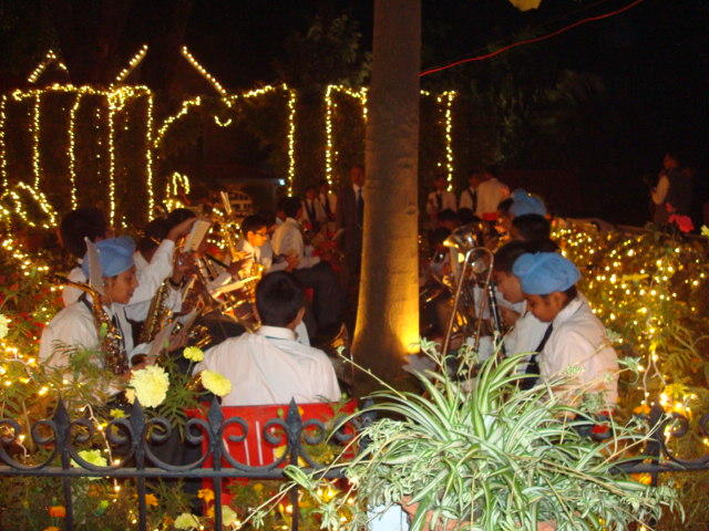 BCS all lit-up and the boys enjoying the celebrations. Photo contributed by: DAYAL CHAND CHAUHAN.
